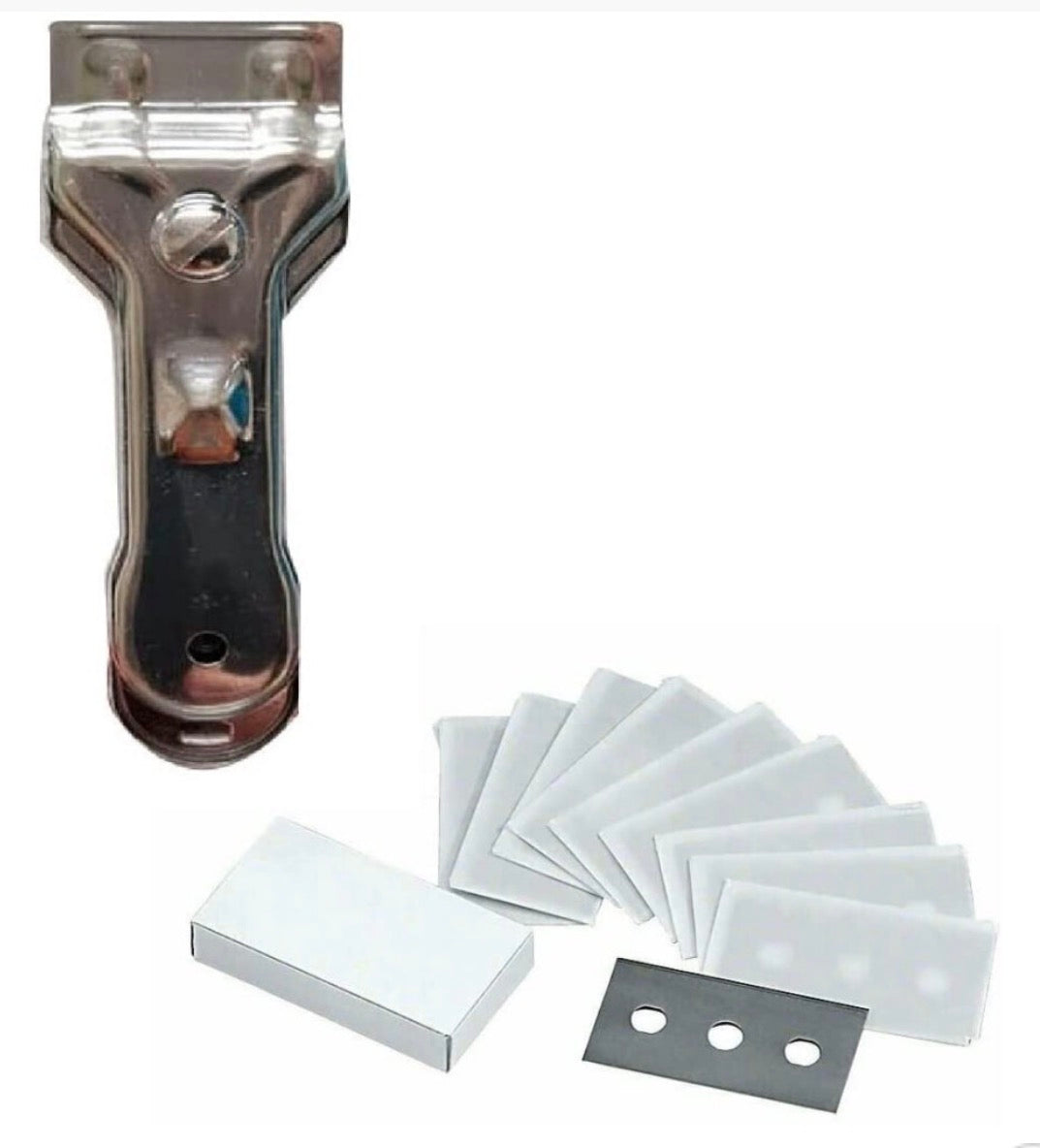 Mr Gadget Solutions Non-Scratch hob Scraper Suitable for Induction, Ceramic and Halogen hobs + 10 Extra Blades