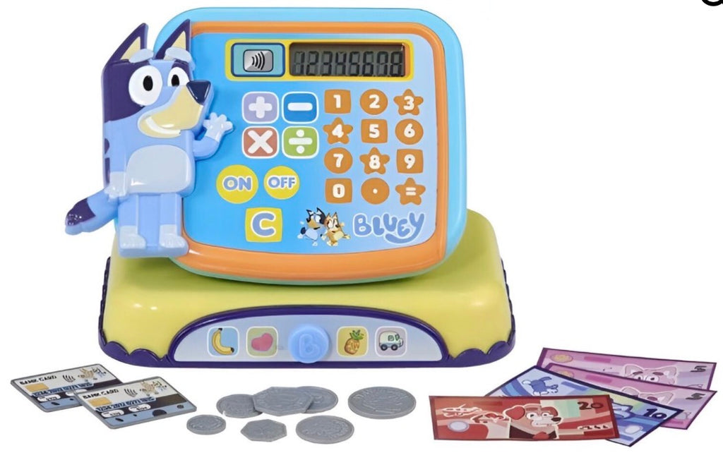 Bluey Interactive Cash Register Role Play Toy Includes Play Money