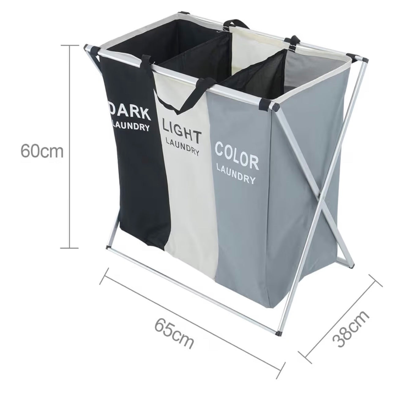 3 compartment washing basket