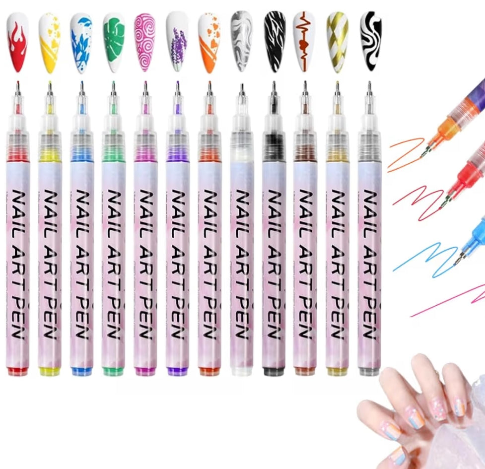 12 Colors Nail Art Pens Set