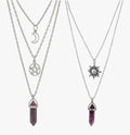 2 Hexagonal Agate Pendant Necklaces