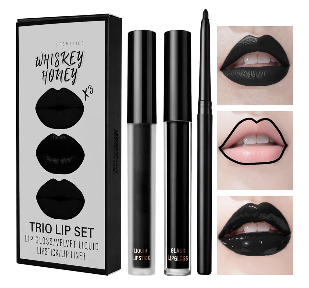 3Pcs Black Lip Kit Set