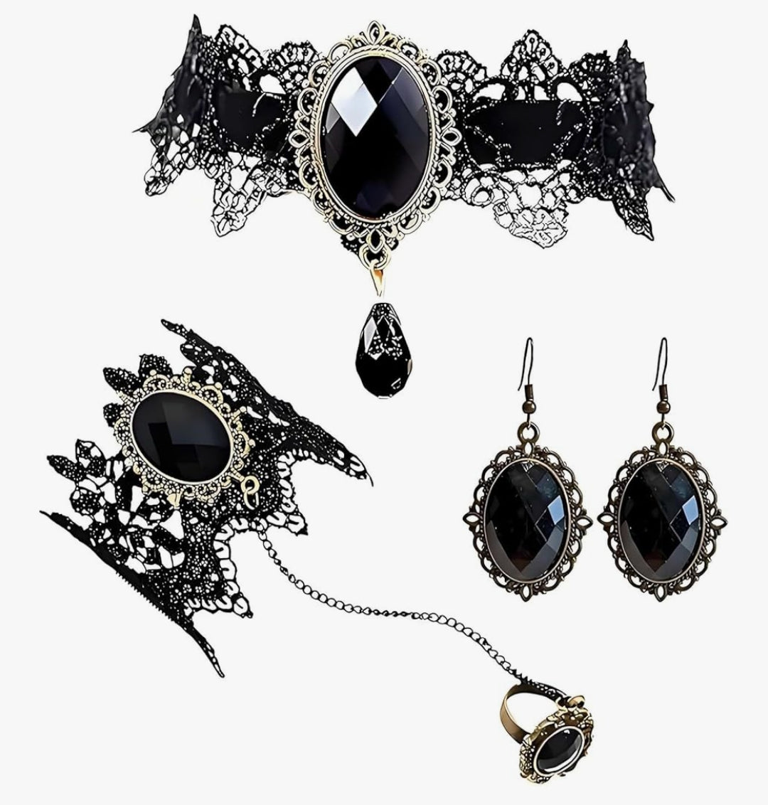3 PCS Black Jewellery set