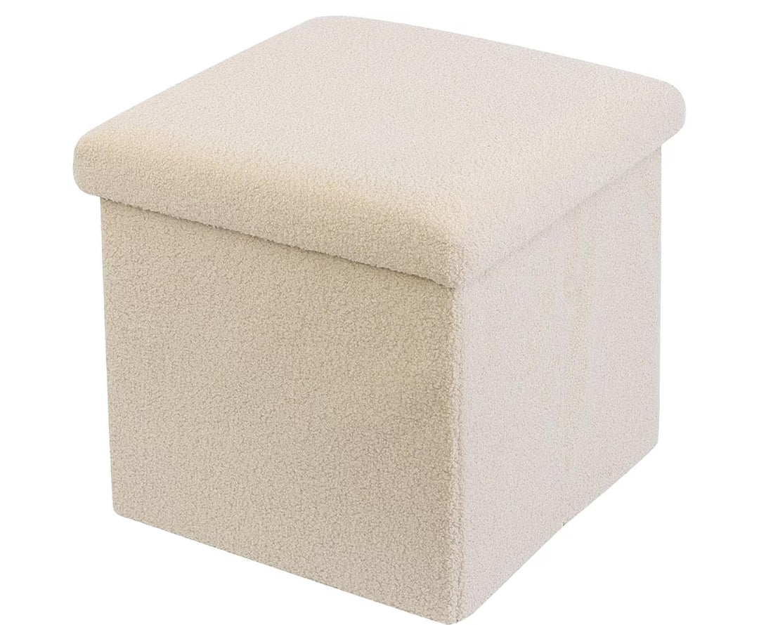 Teddy Foldable Storage Cube- Cream
