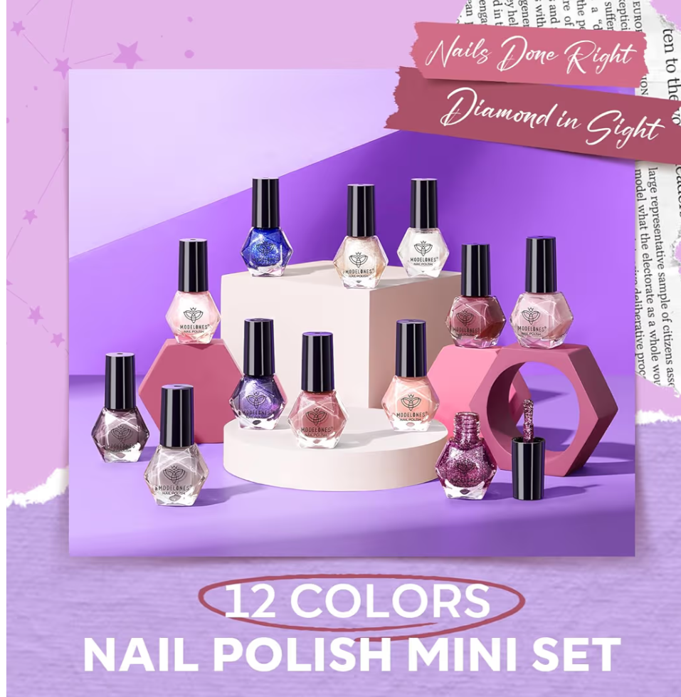 Set 12 Colors White Nude Nail Polish Set