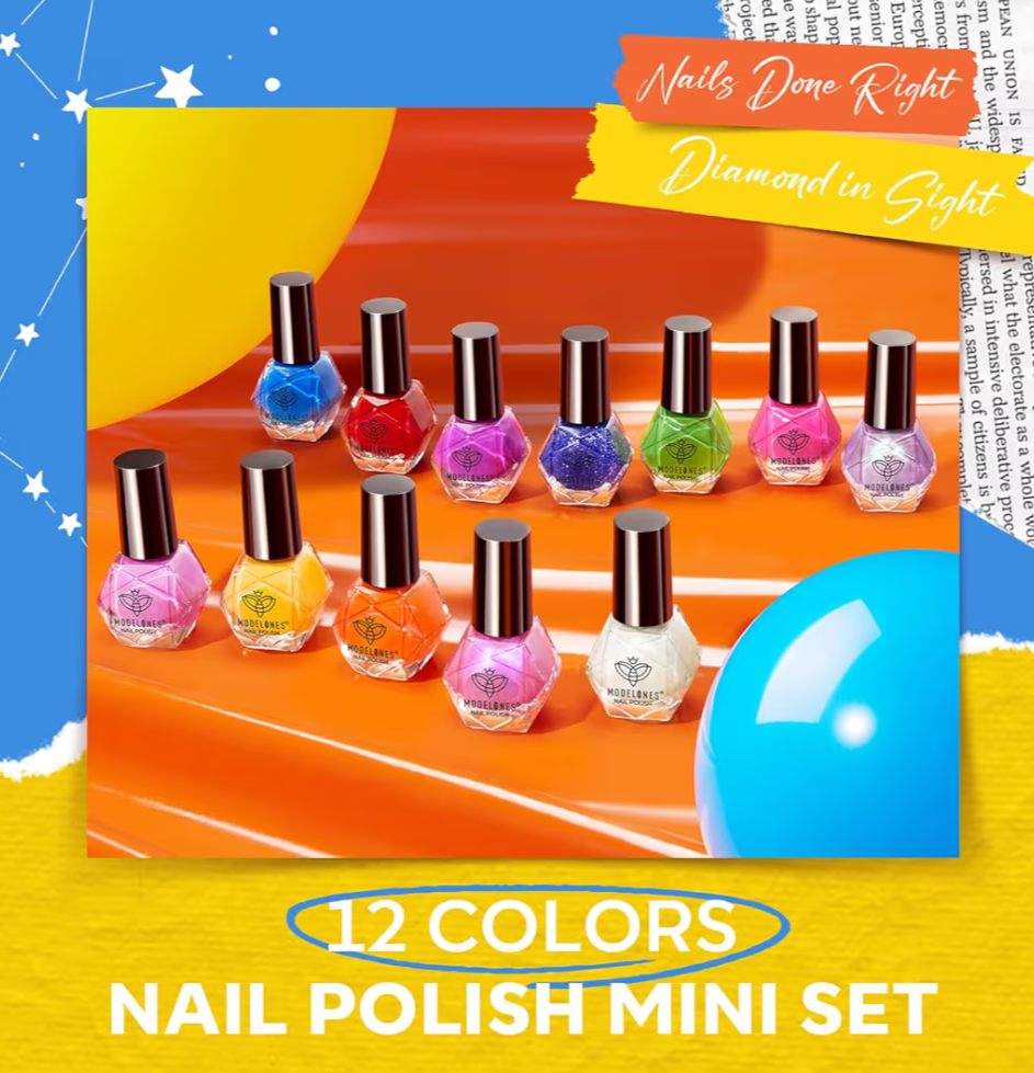 Set 12 Colors Pink Nail Polish Quick Dry Neutral Nude Skin Tone White Red Nail Varnish
