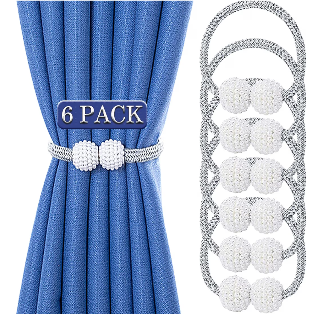 Pack of 6 Pearl curtain tie backs