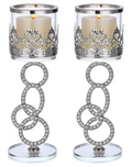 Crystal tea light candle holders X2