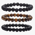 3-Piece Men’s Beaded Bracelet Set