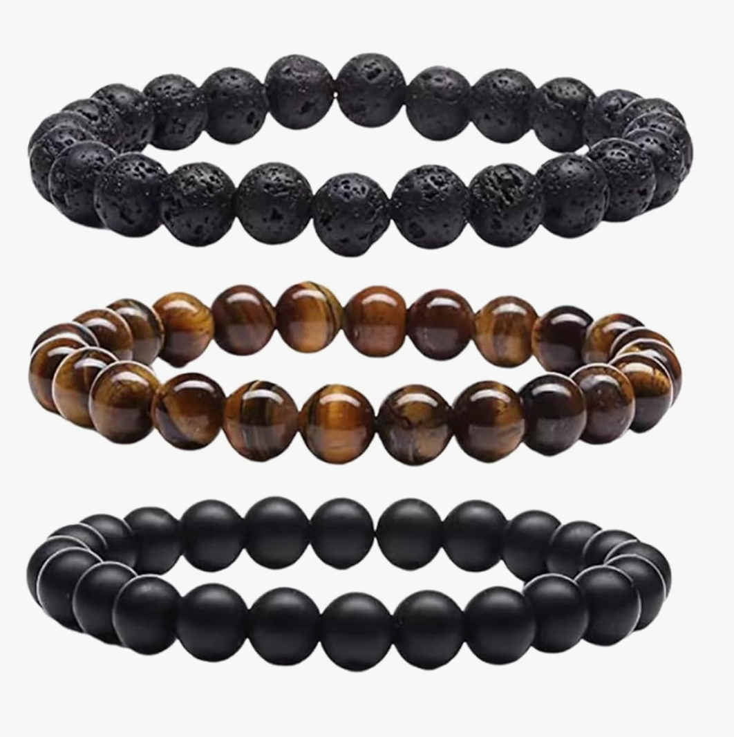 3-Piece Men’s Beaded Bracelet Set