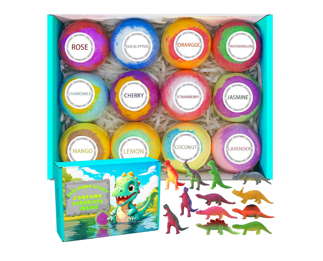 12 Pack of bath bomb Dino eggs