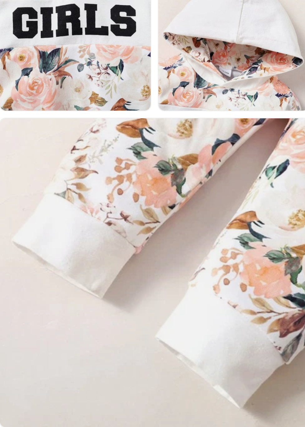 Floral Hoodie Sweatshirt Tracksuit