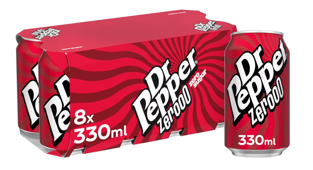 Zero Sugar Fizzy Dr Pepper Pack of 8
