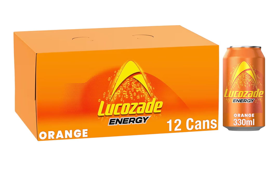 Lucozade Energy Drink Orange Pack of 12