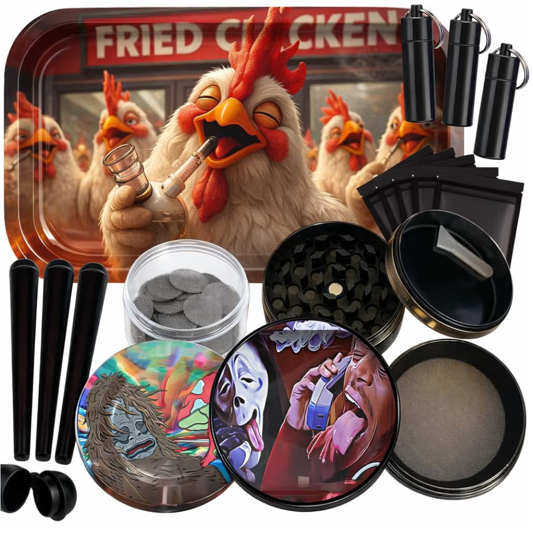 Rolling Tray Kit with Grinder & Accessories