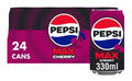 Pepsi Max Cherry No Sugar Cola Cans x24