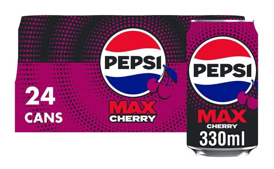 Pepsi Max Cherry No Sugar Cola Cans x24