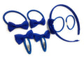 Royal Blue Hair Bow Snap Clips SET