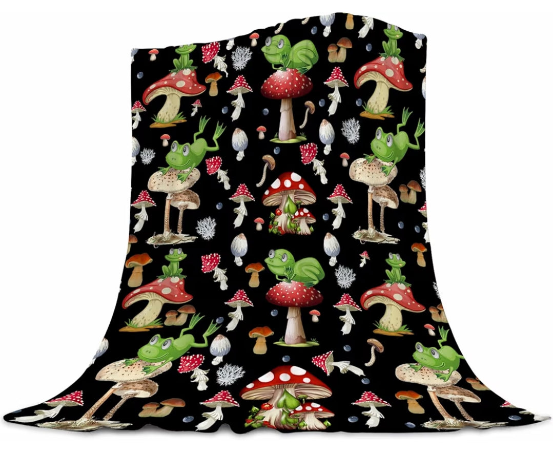 Frog mushroom throw