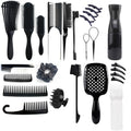 Black 27pcs Hair Comb & Detangling Brush Set
