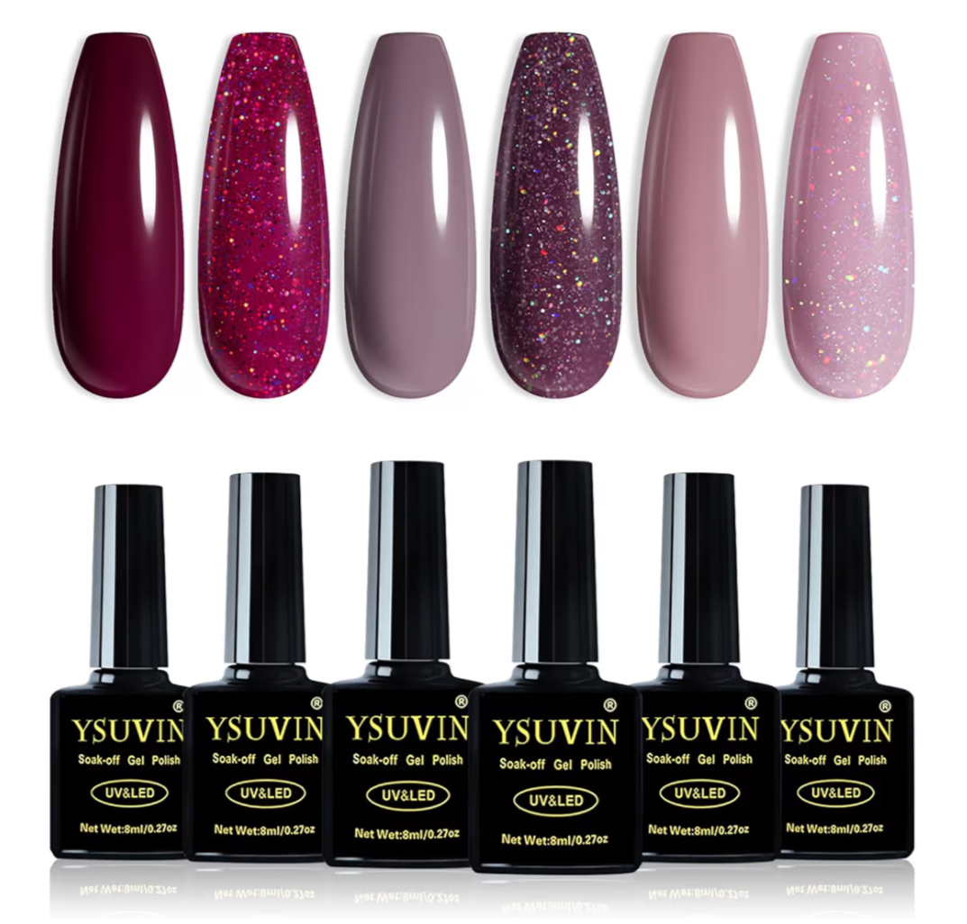 6 Colours Winter Gel Polish Nail Art Manicure Set