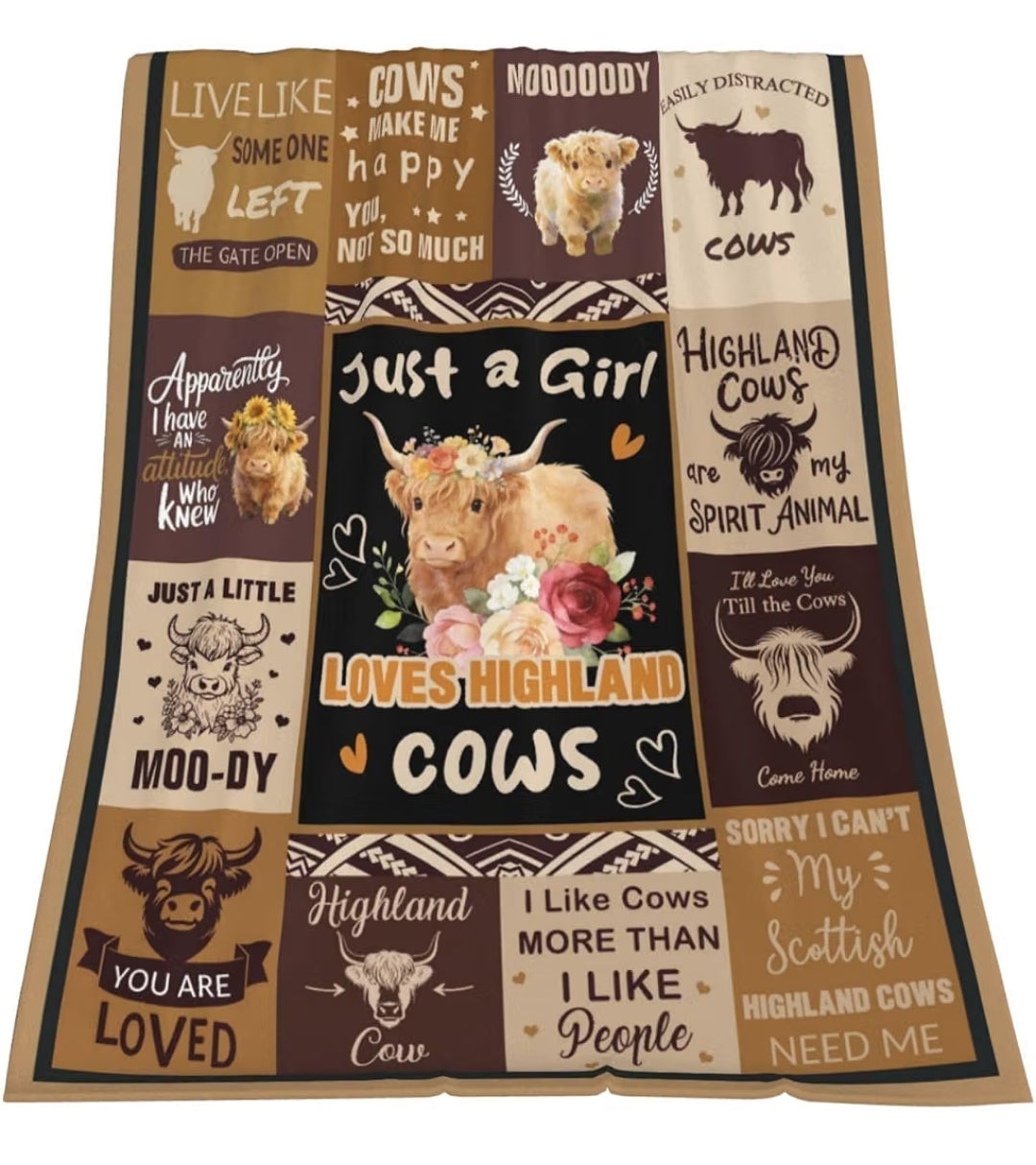 Highland cow throw
