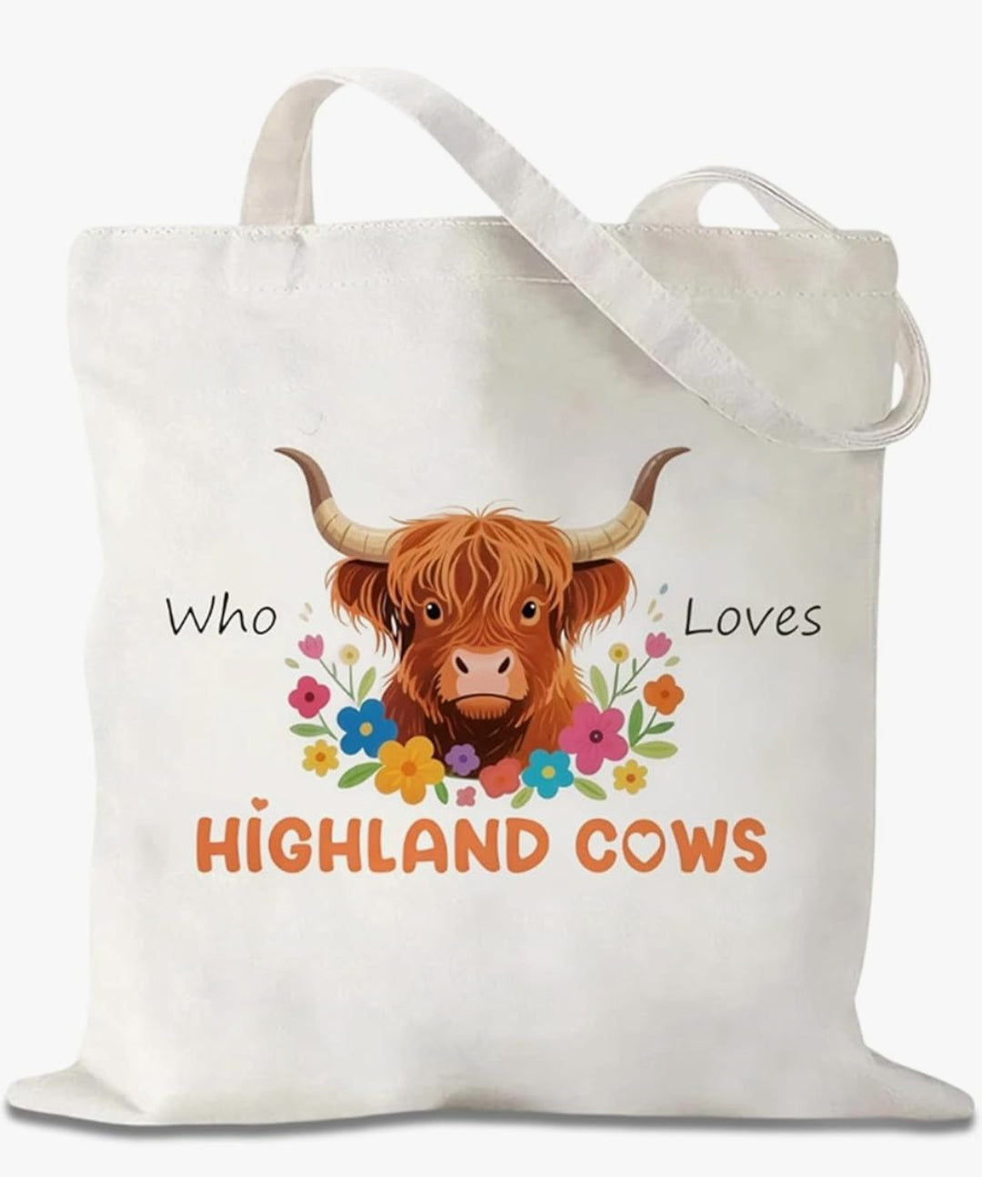 Who loves highland cows tote bag