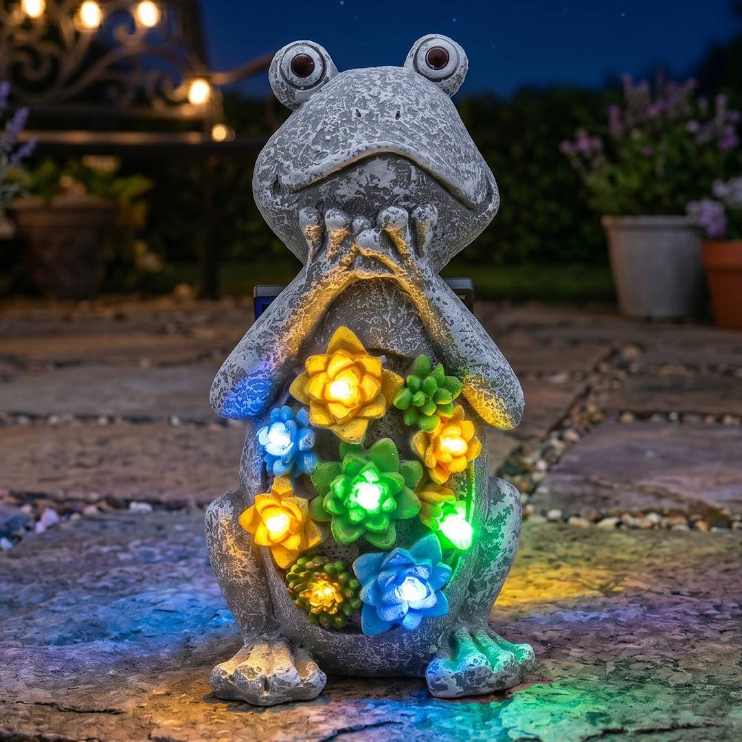 Solar frog ornament