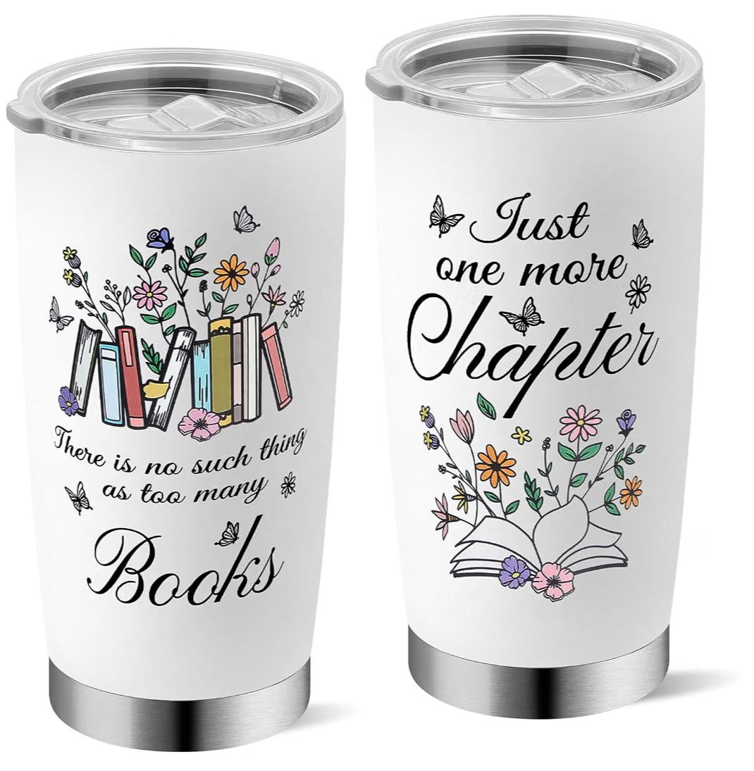 Book lover stainless steel tumbler