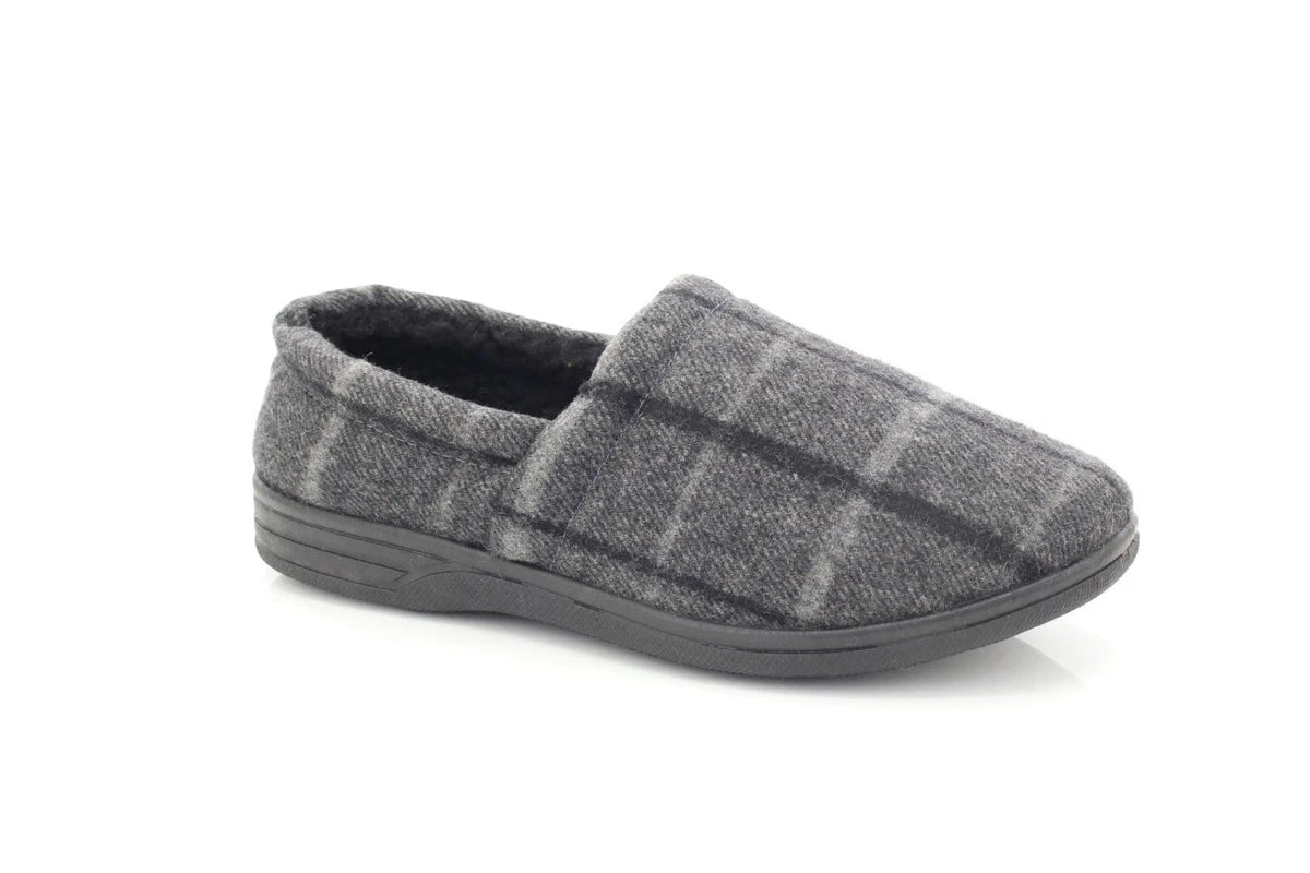 Mens Checked Slip on Luxury Slippers
