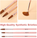 3 Pcs Acrylic Nail Brush Set