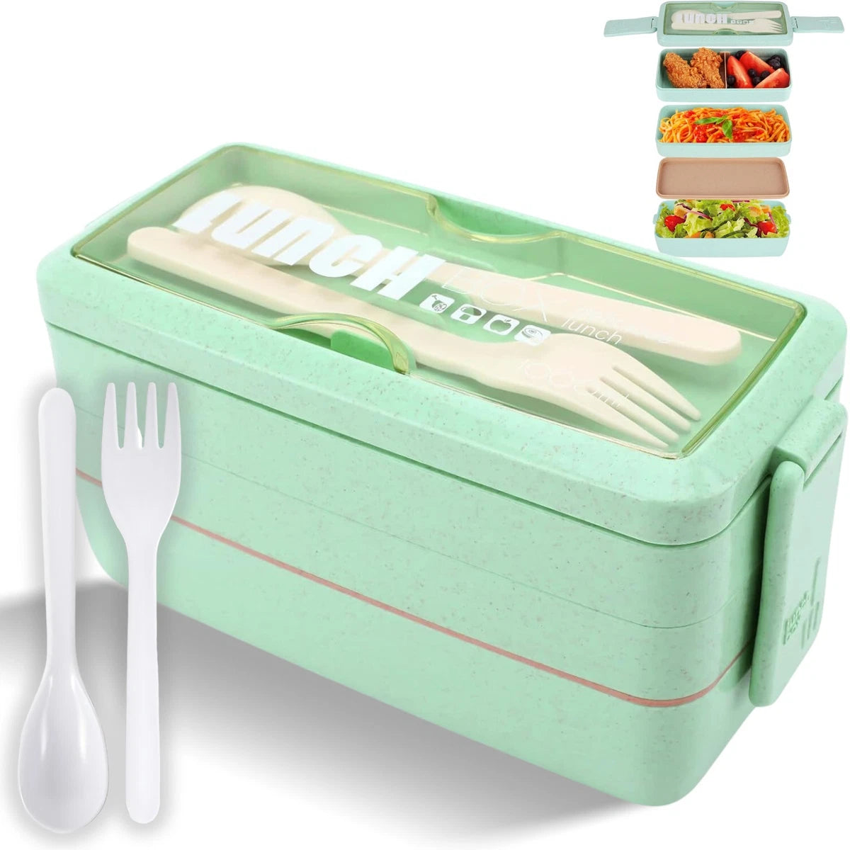 Green Layered Lunch Box