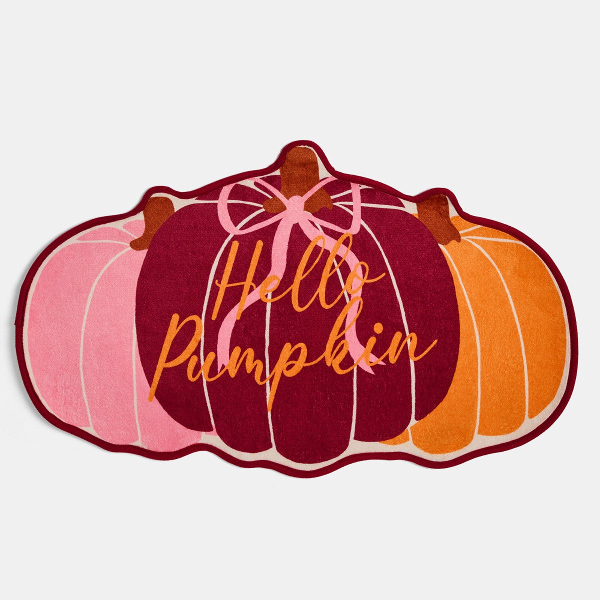 Hello Pumpkin Slogan Printed Bath Mat