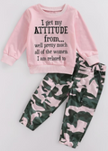 Girls jumper and camouflage pants set