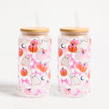 Pack Ghost Bat Print Plastic Drinking Jars