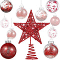 Bauble Christmas Tree Decorations Large Set Topper Star Pack Bundle x24 Balls