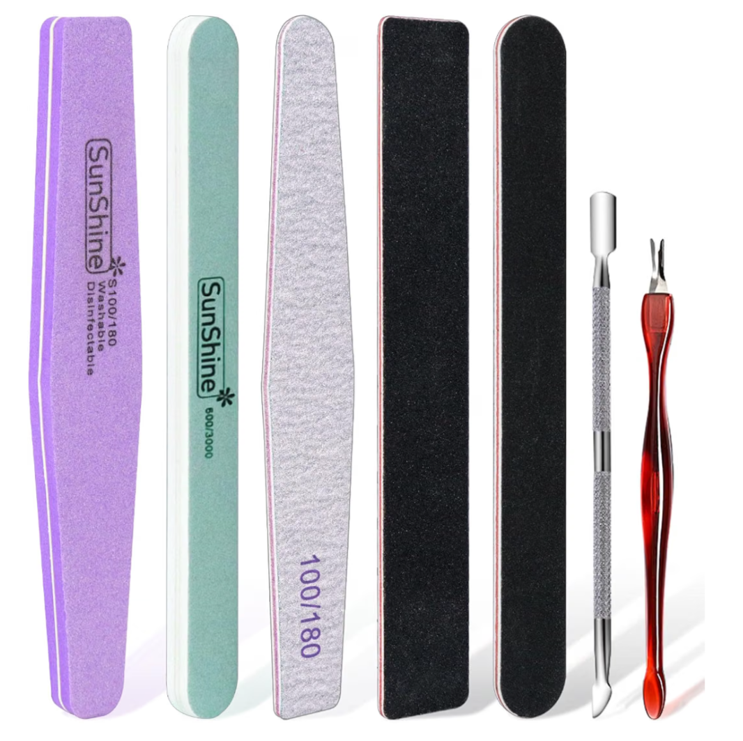 Professional Nail Buffer File Block 7Pcs Nail Polish Remover Tools (random colours sent)