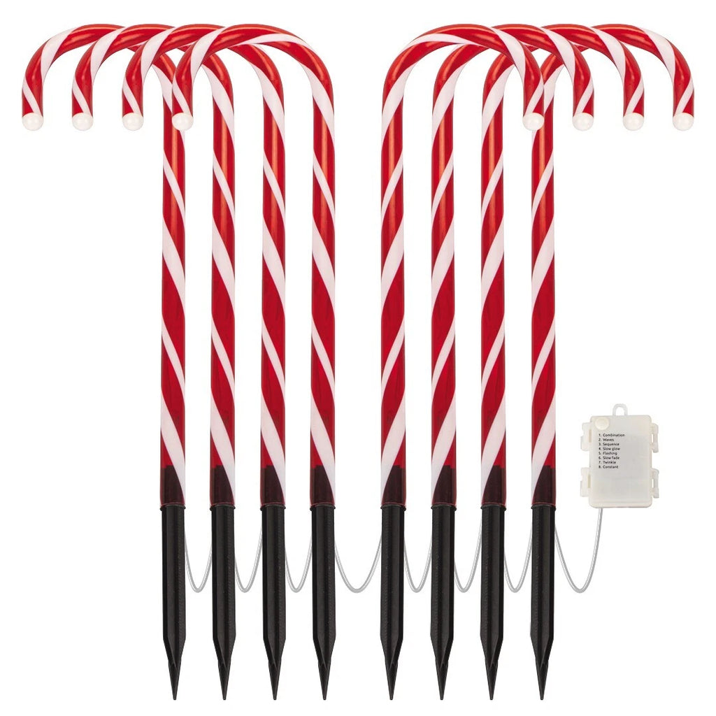 Candy Cane Christmas Outdoor Lights Pathway Lights 8-Pack