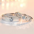 925 Sterling Silver Angel Wing Adjustable Ring Set