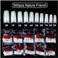 500 Natural False Nail Tips French Nail Tips 10 Different Sizes