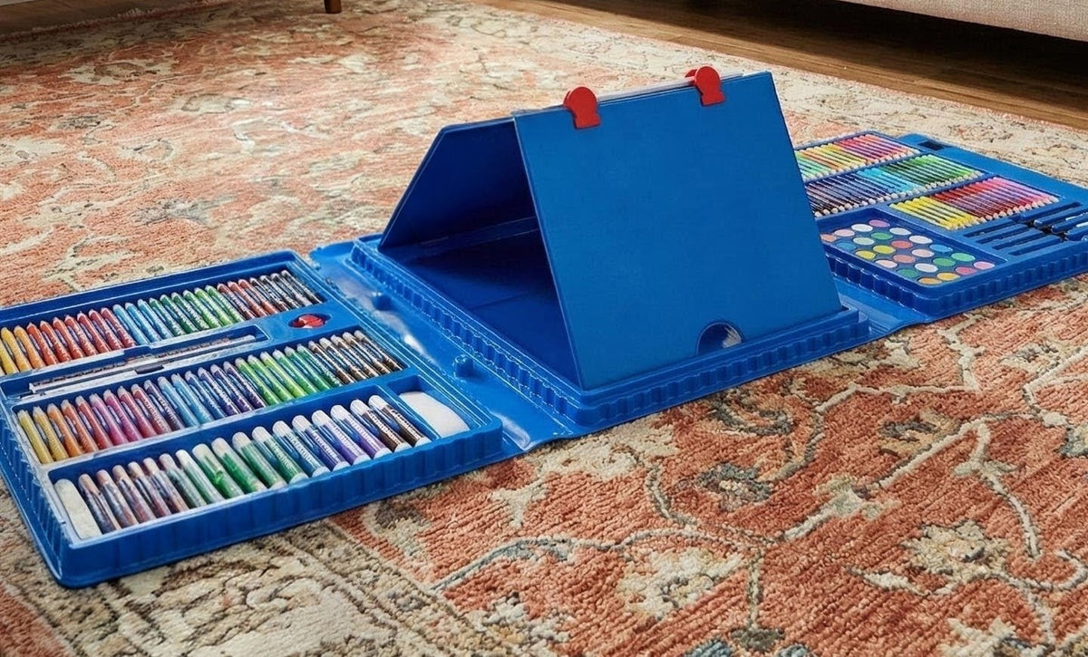 169 Piece Childrens Easel Set with Whiteboard, Chalkboard & Accessories