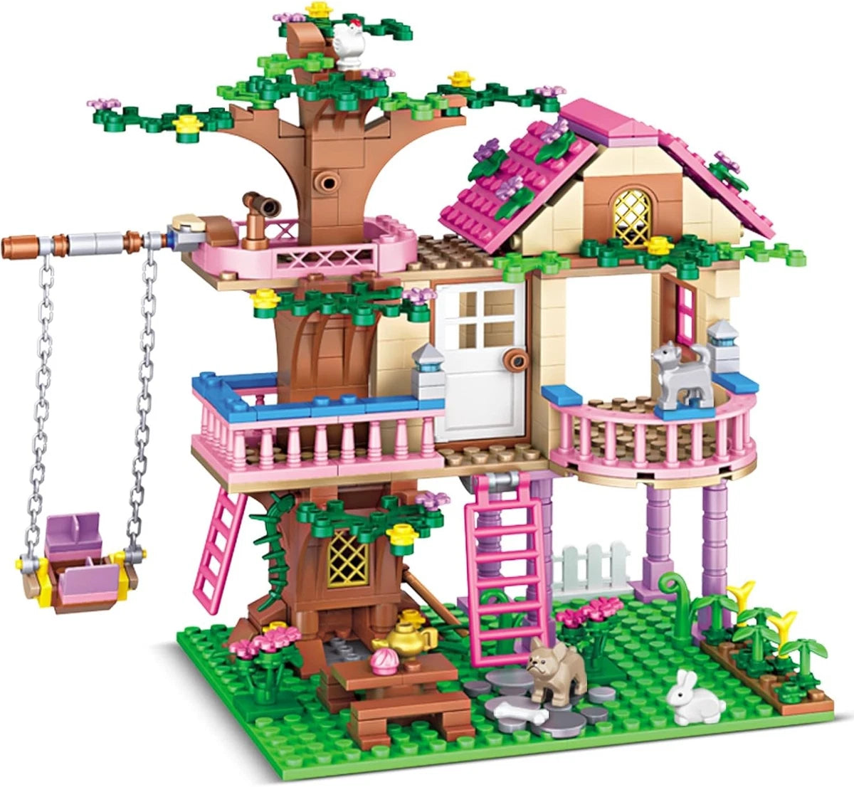 504 Pieces Interactive Building Toy Tree House Building Blocks