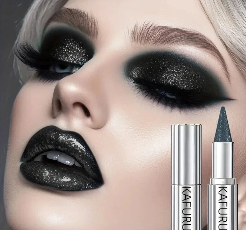 Black eye shadow lipstick combo pen