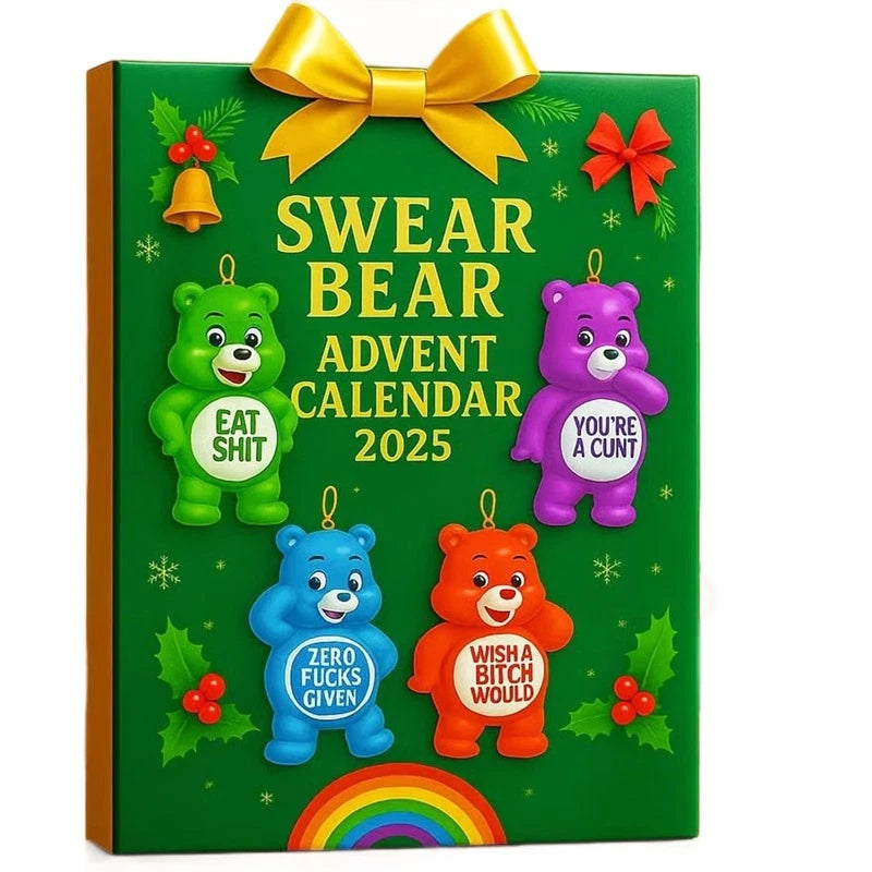 24 Swear Bear flat acrylic decorative countdown ornaments