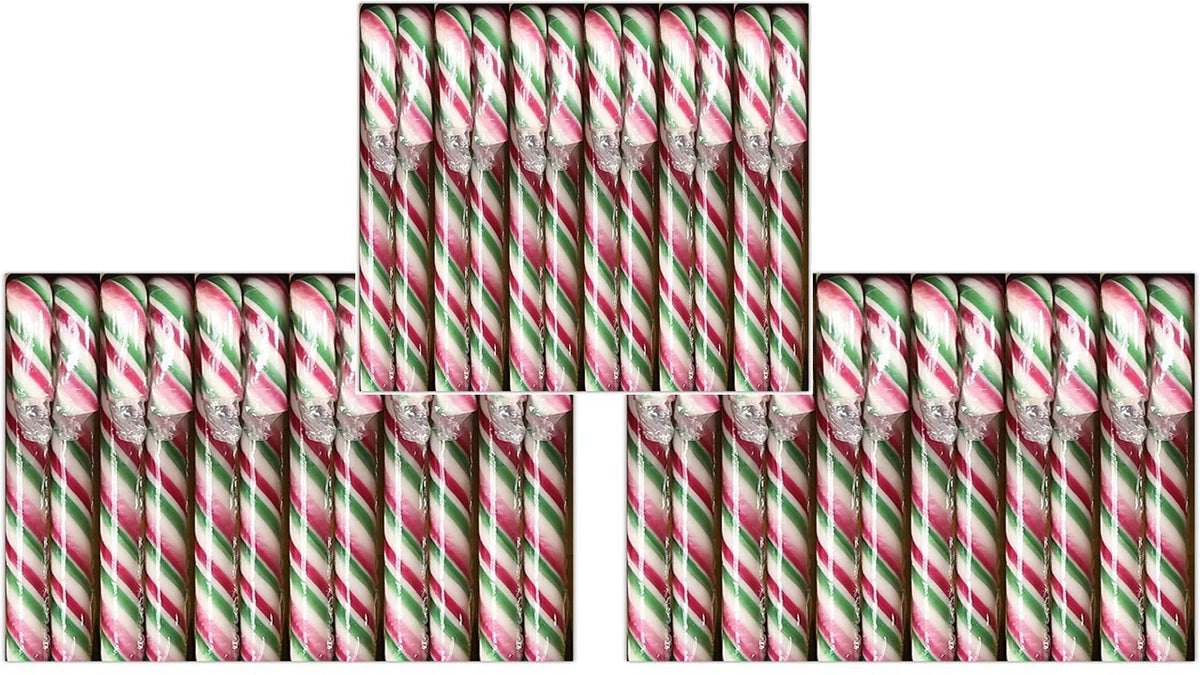 36 Candy Canes Mint Flavoured (3 Packs of 12)