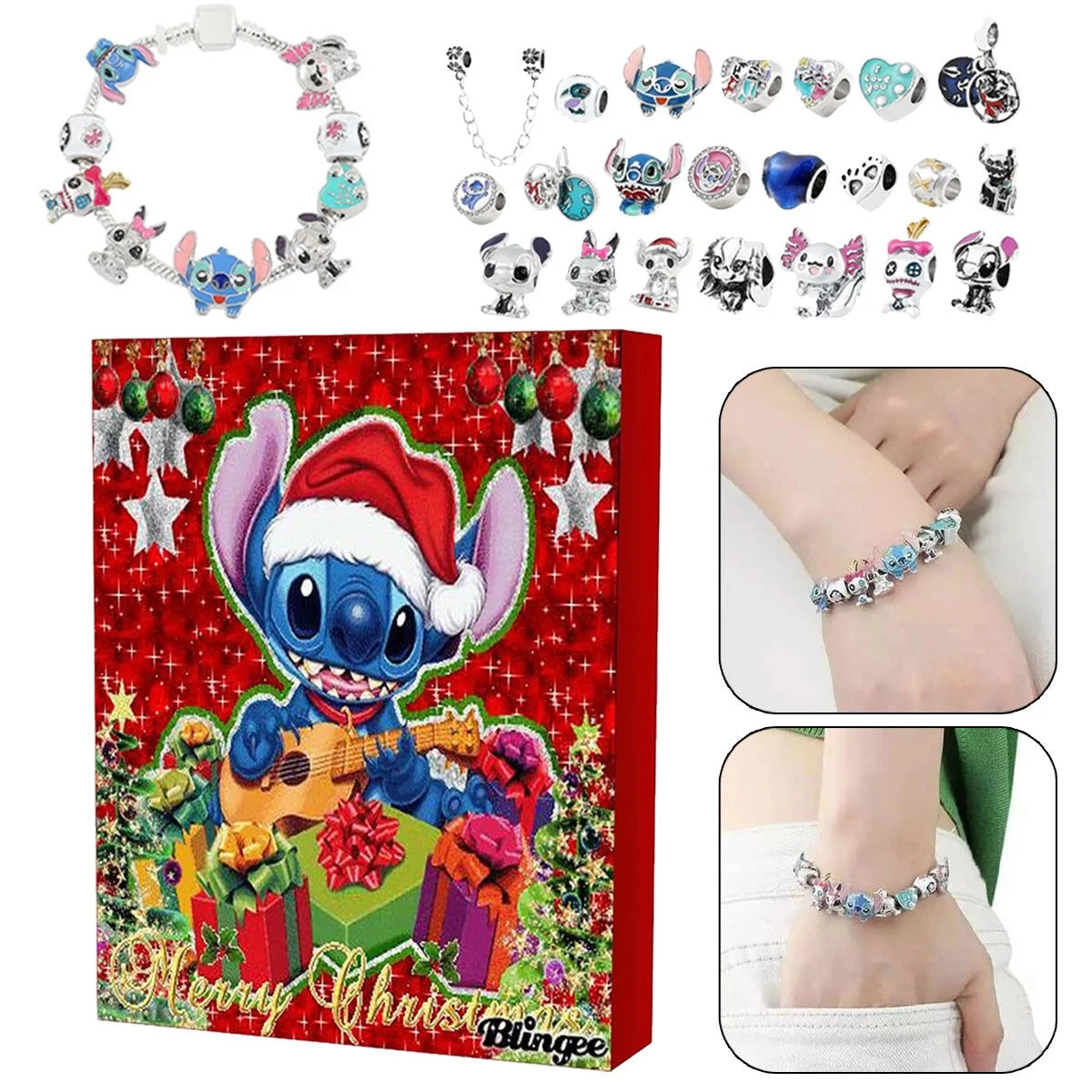 24 Days Countdown Calendar Bracelet Stitch Charm Beads