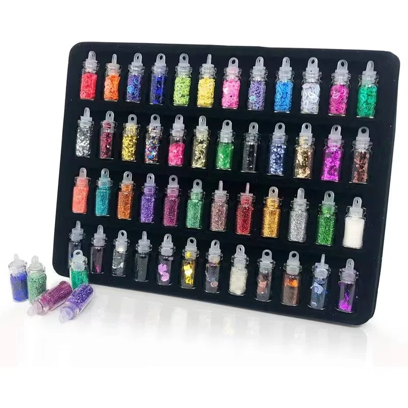 Tiny 48 Bottles Nail Glitter Kit
