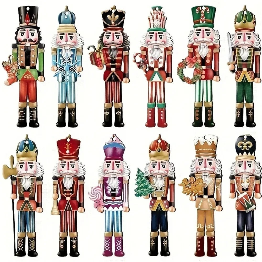 24 Pcs Nutcracker Soldiers Wooden Christmas Tree Decorations