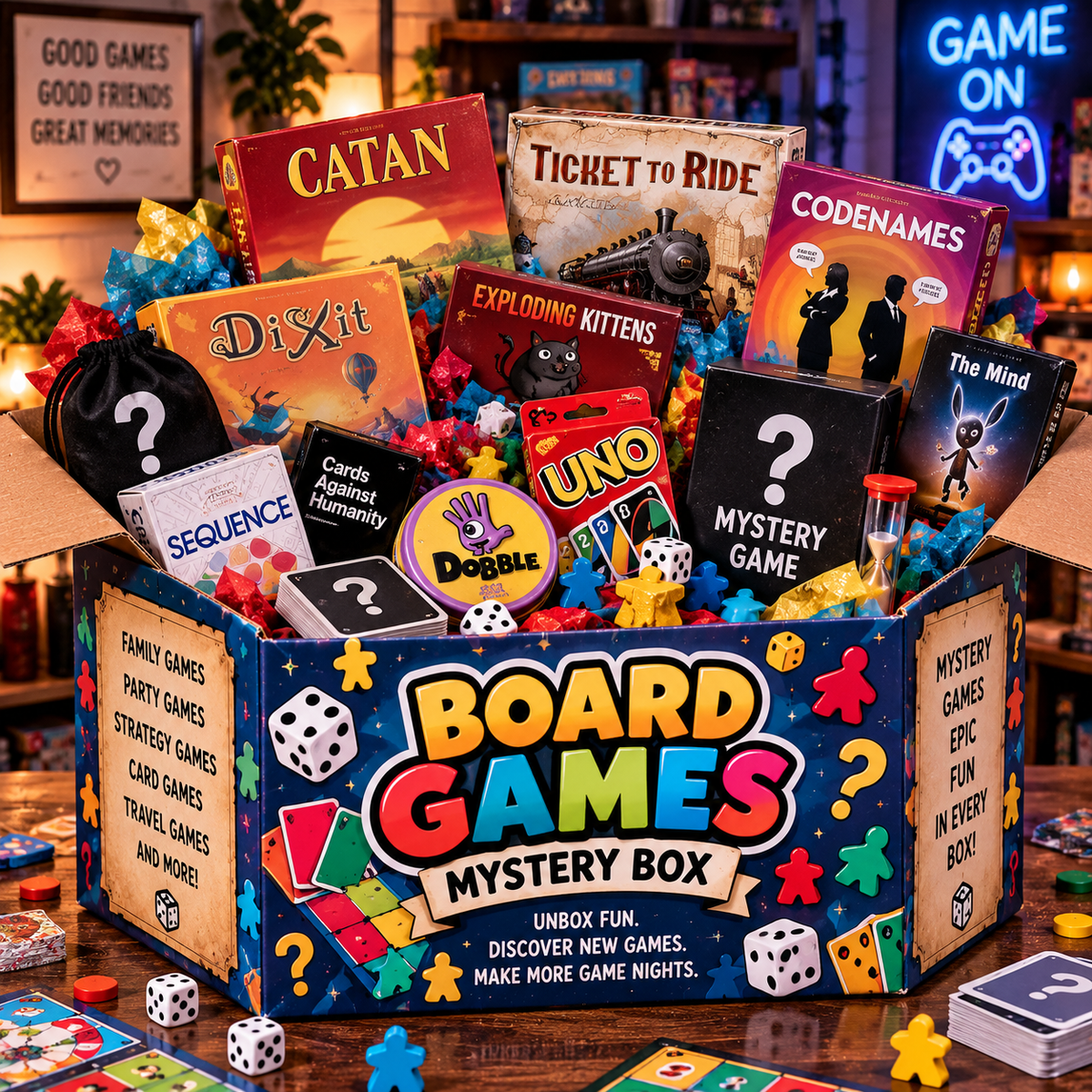 Board games mystery box