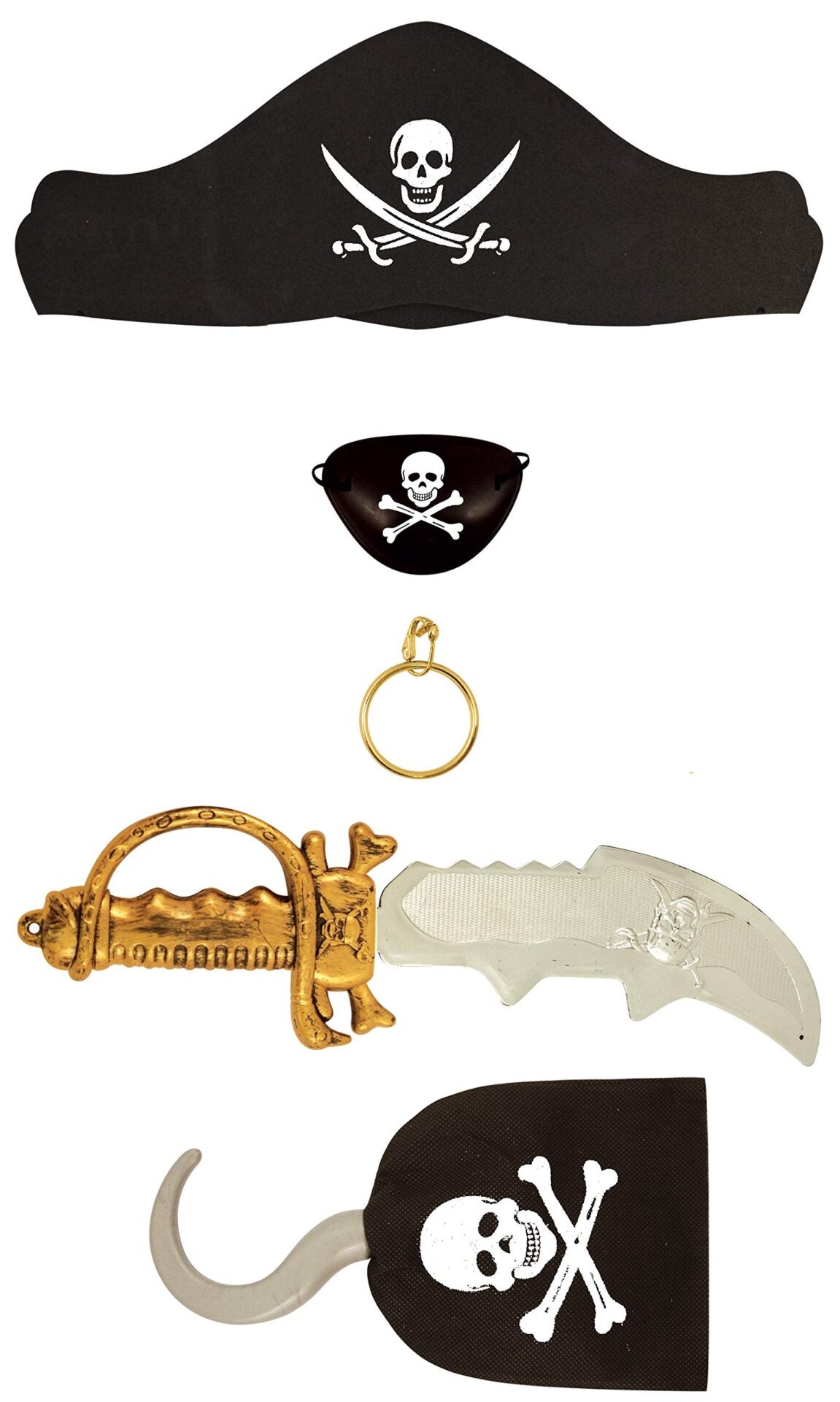 Kids 5 Piece Pirate Costume Fancy Dress Kit